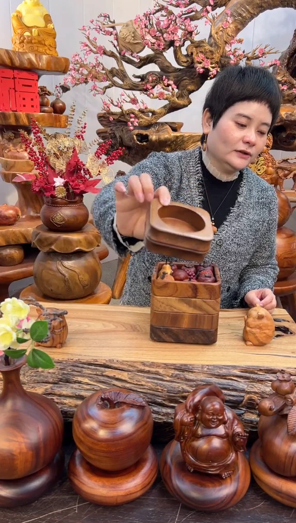 木胡桃木手工烟灰缸