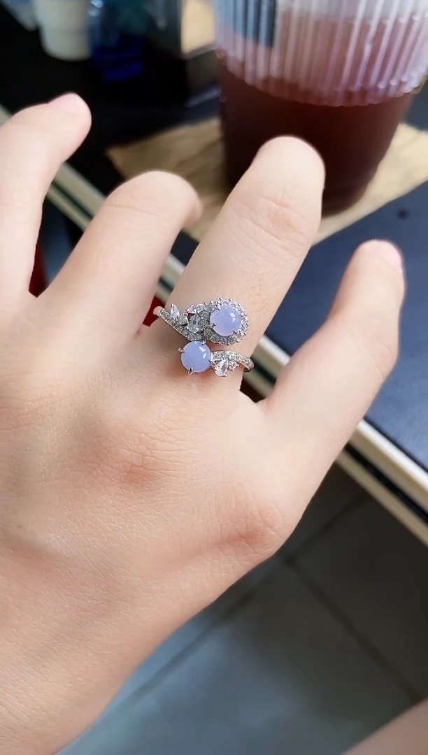 翡翠戒指银S925镶嵌1