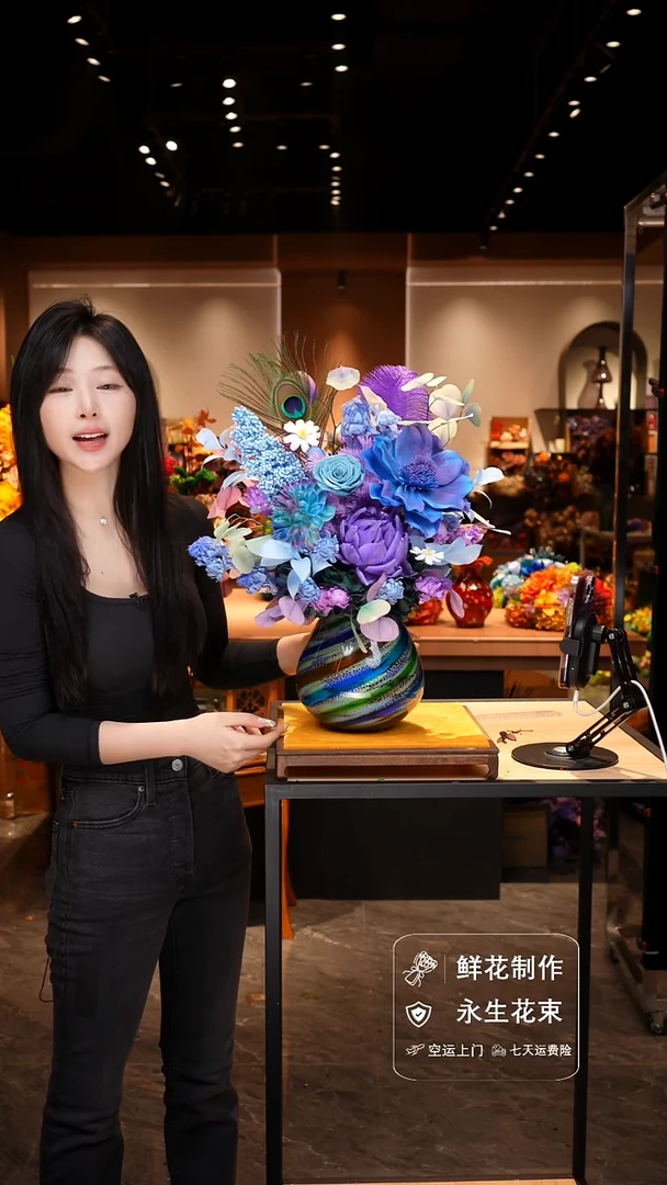 手工艺品琉璃手工花器花束空运包邮送货上门-以图片为准
