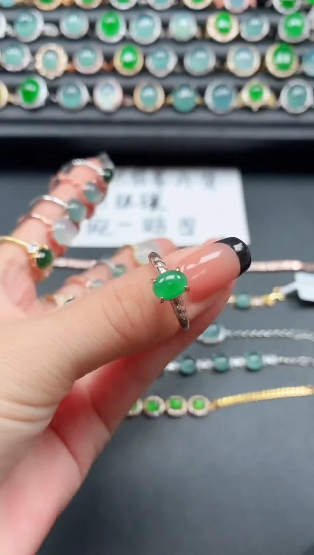 翡翠戒指银S925镶嵌11111111
