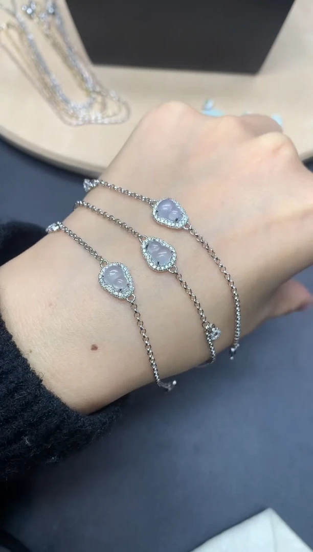 【闪购商品】翡翠手链银S925镶嵌葫芦【多样性发其一】