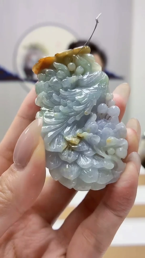 未镶嵌定制翡翠5160MM-毛货挂件60