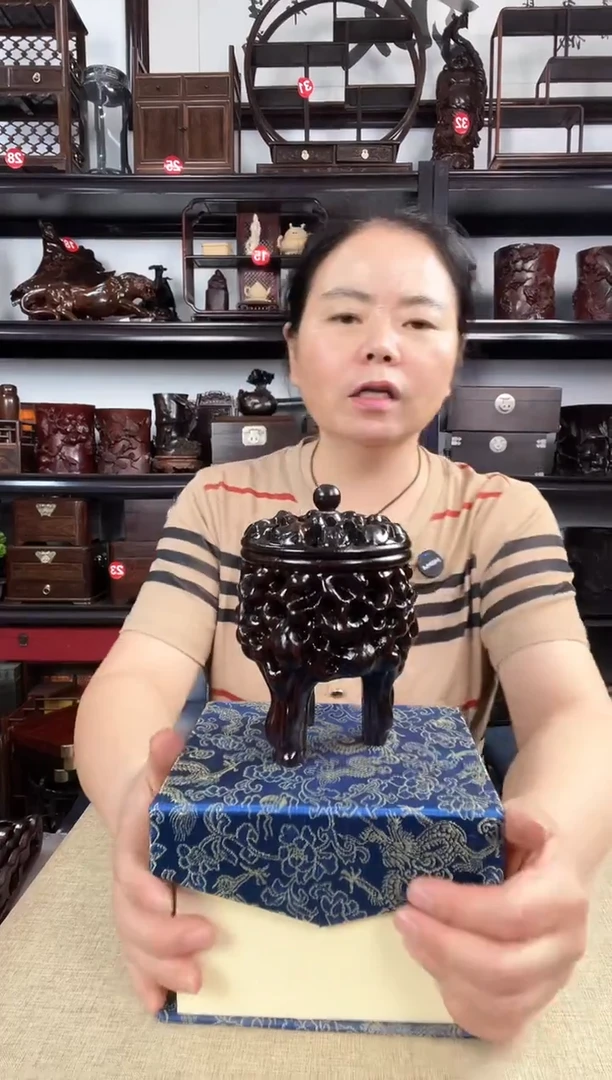 木三角香炉老李红木工艺品