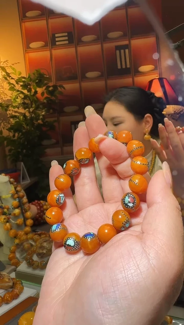 蜜蜡颈饰未镶嵌1944天然蜜蜡珠宝奇石全都保真