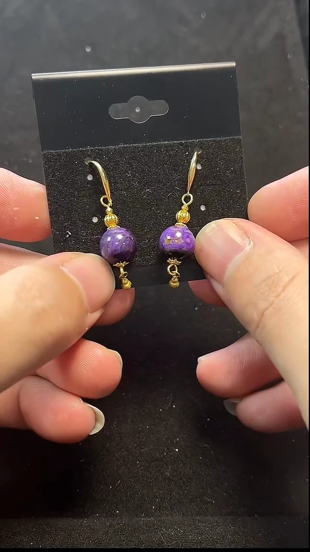 苏纪石（舒俱来）未镶嵌耳饰k金南非老矿舒俱来