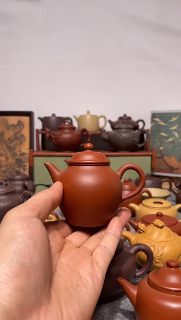茶壶紫砂L*p老壶回流 朱泥梨形