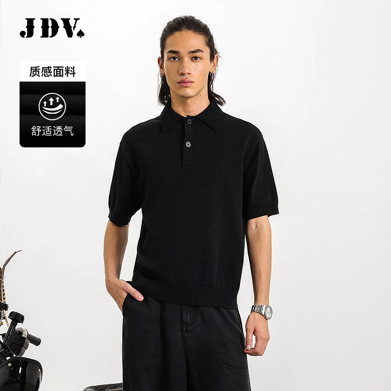 J.D.V男2025商场同款春夏新款纯色纯棉短袖T恤POLO衫上衣SPO5314