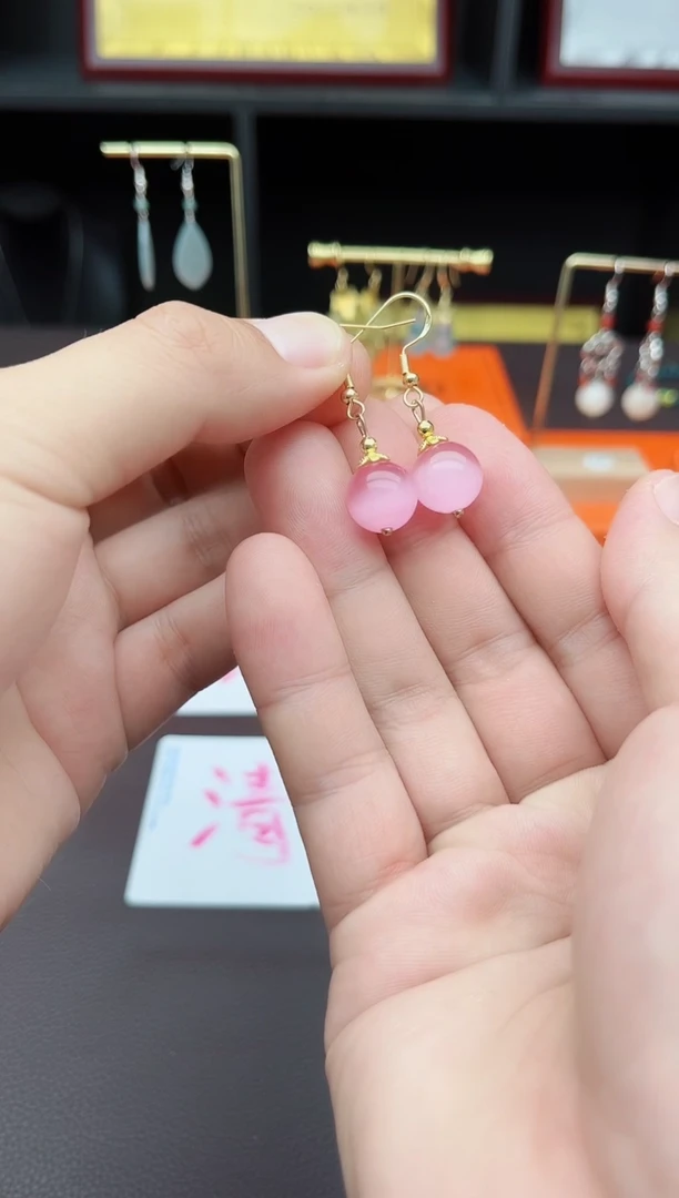 玛瑙/玉髓耳饰银S925镶嵌301000