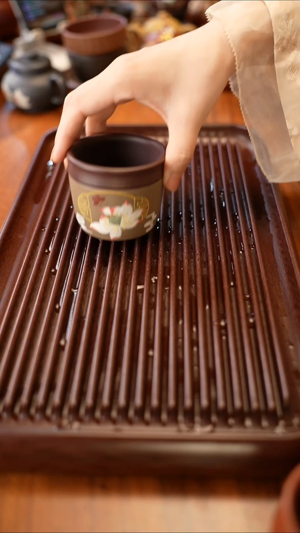 茶壶紫砂紫泥粉浆荷花杯