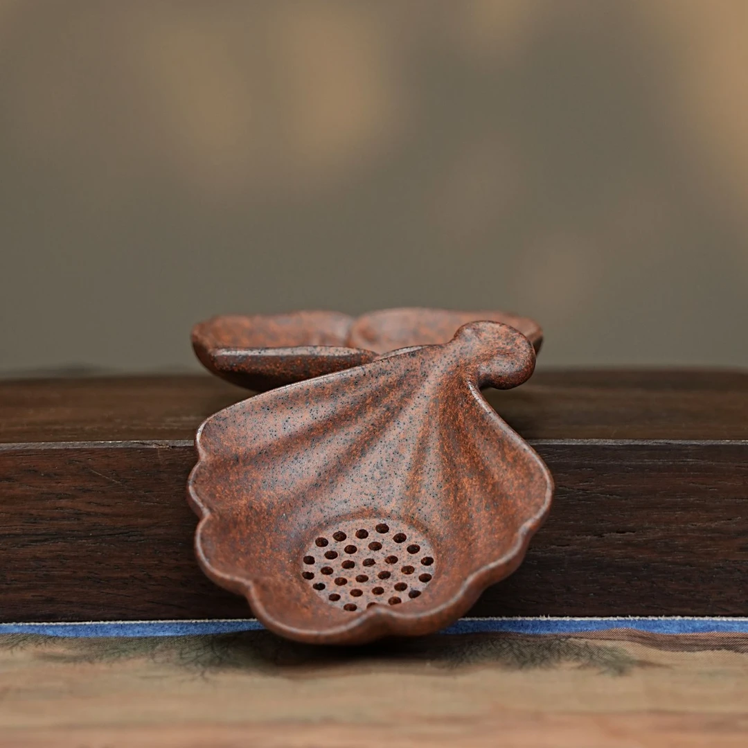 【2589茶漏】宜兴原矿紫砂柴烧手工制作茶漏