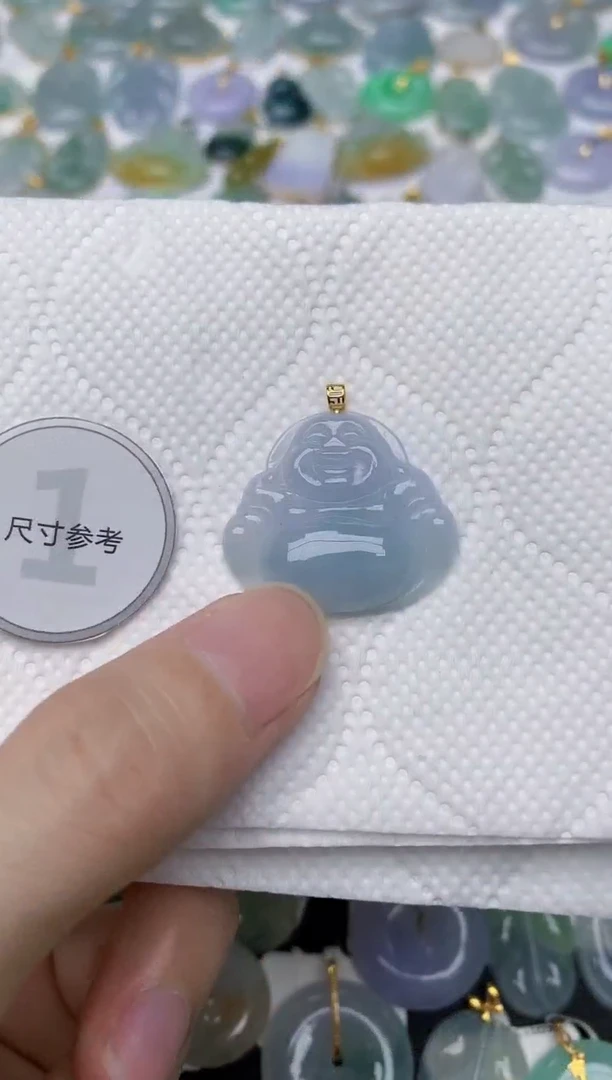 翡翠18K金镶嵌颈饰天然A货翡翠