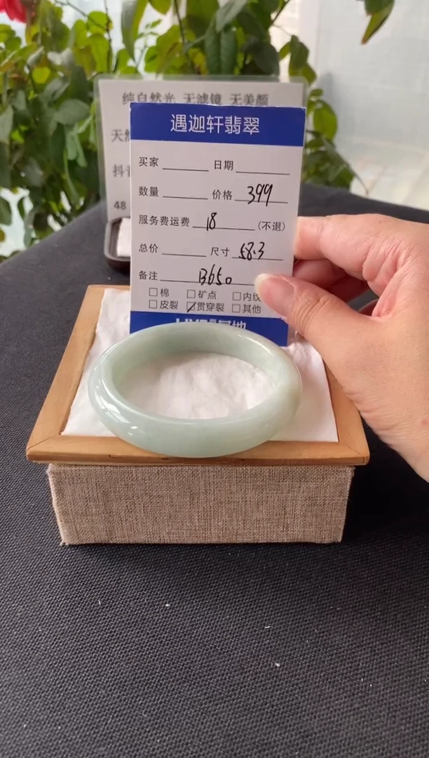 未镶嵌手镯翡翠58.3圈口 B650编码