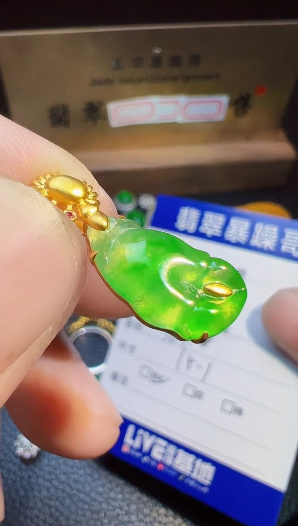 翡翠18K金镶嵌颈饰翡翠