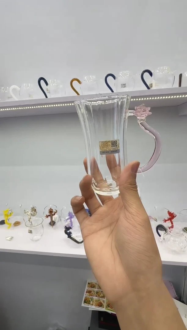 玫瑰绿茶杯浅粉色晶焱金标