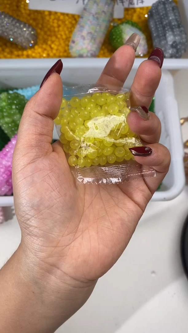 玻璃2132卡6算盘珠300颗柠檬黄玉