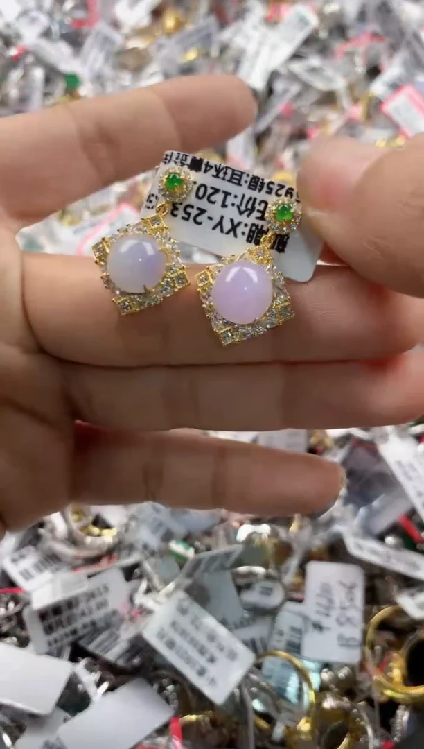 银S925镶嵌戒指翡翠444     10