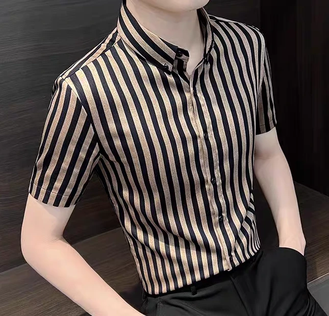 银花时尚潮流休闲短袖寸衫