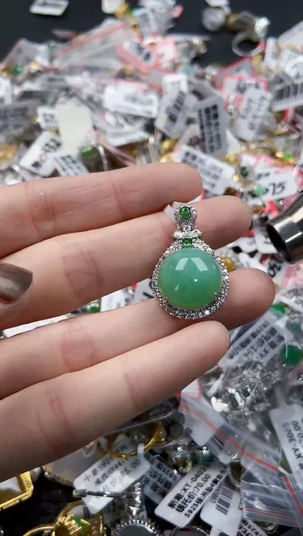 翡翠戒指银S925镶嵌1111-----5