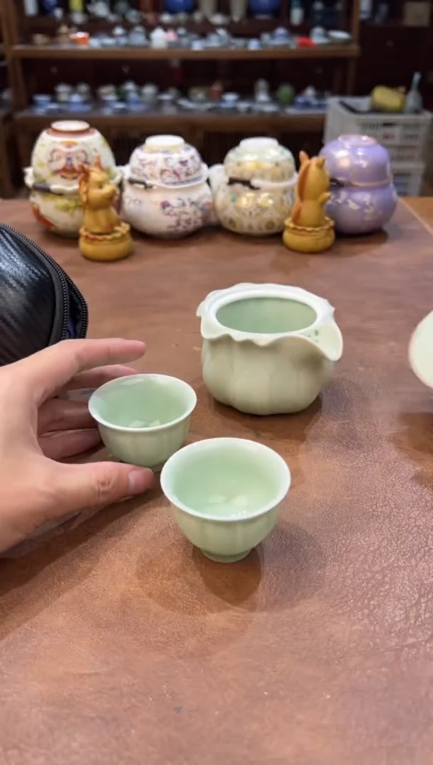 真的很便宜会开片的旅行茶具