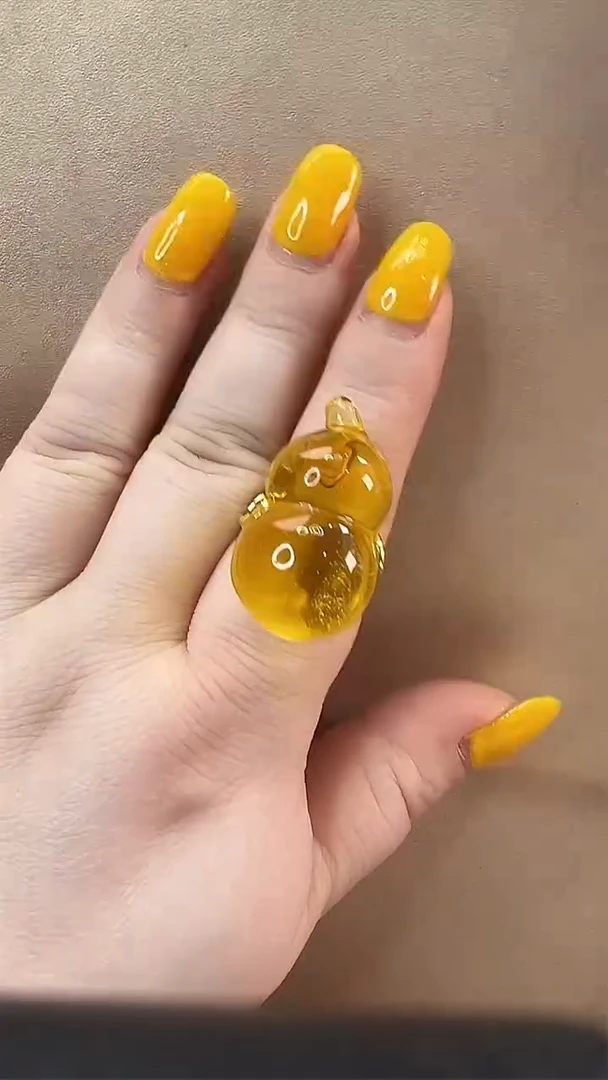 琥珀未镶嵌戒指戒指