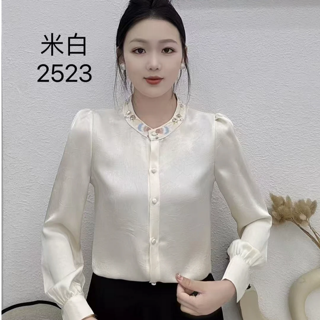 【仙仙女装】2025款盘扣衬衣春季时尚百搭常规款轻奢洋气气质衬衫