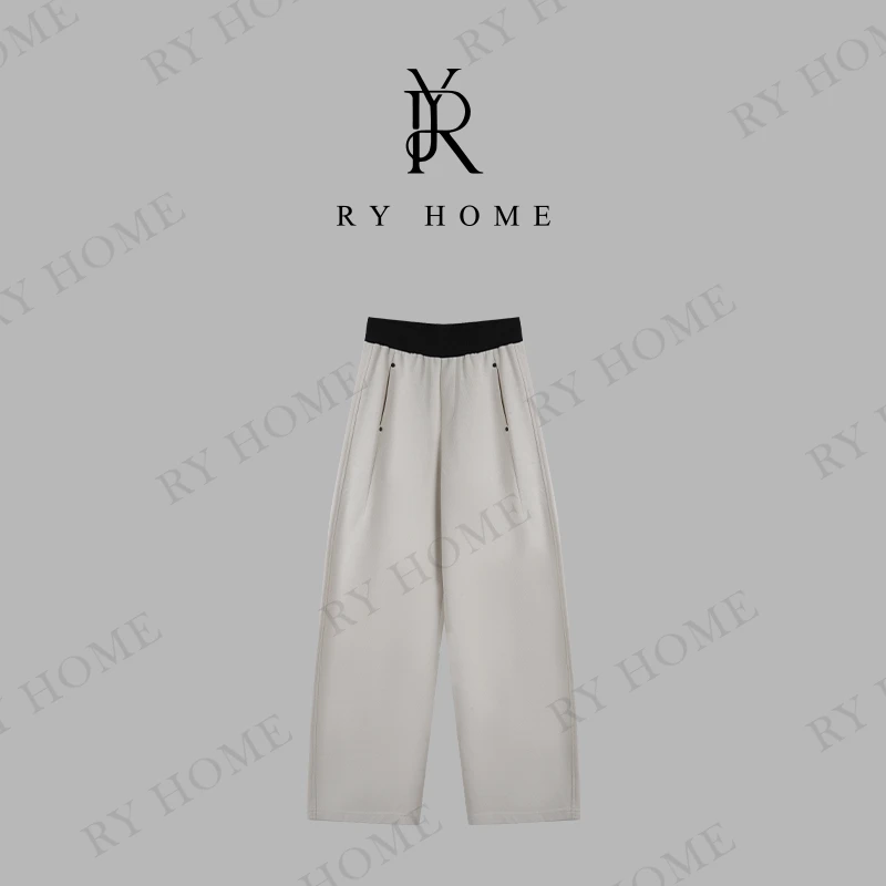 【容雨RYHOME】设计款撞色腰头休闲弯刀裤251K2381