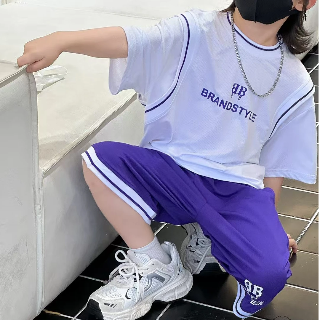 27132高端专享夏款天花板短袖套装紫色（B）