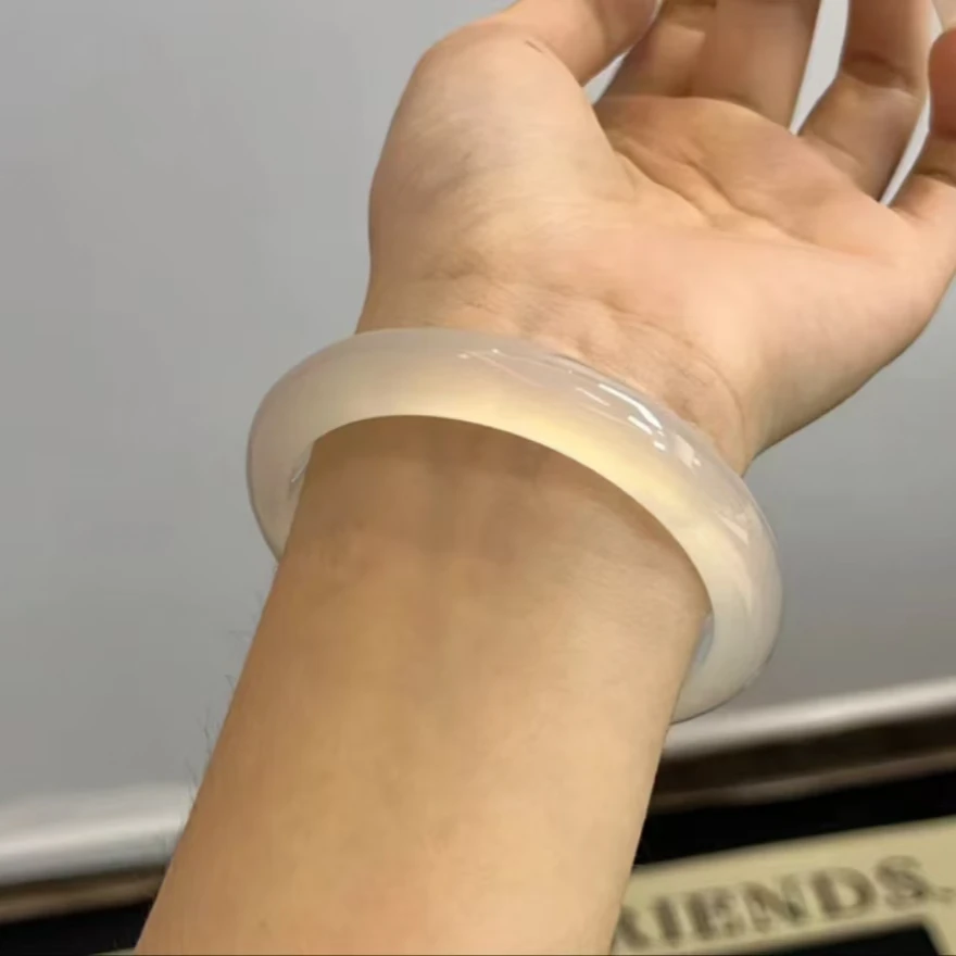 非金属仿水晶手镯 【白月光冰透女款】百搭时尚圆镯西柚62