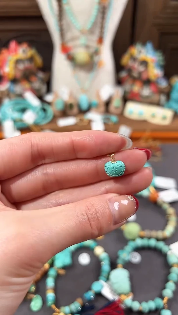 【闪购商品】绿松石提溜18K金镶嵌绿松石提溜