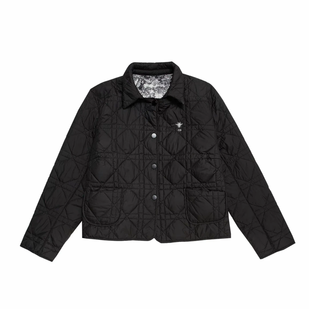 【菱格美学】春季新款高端定制小翻领菱形格棉服外套