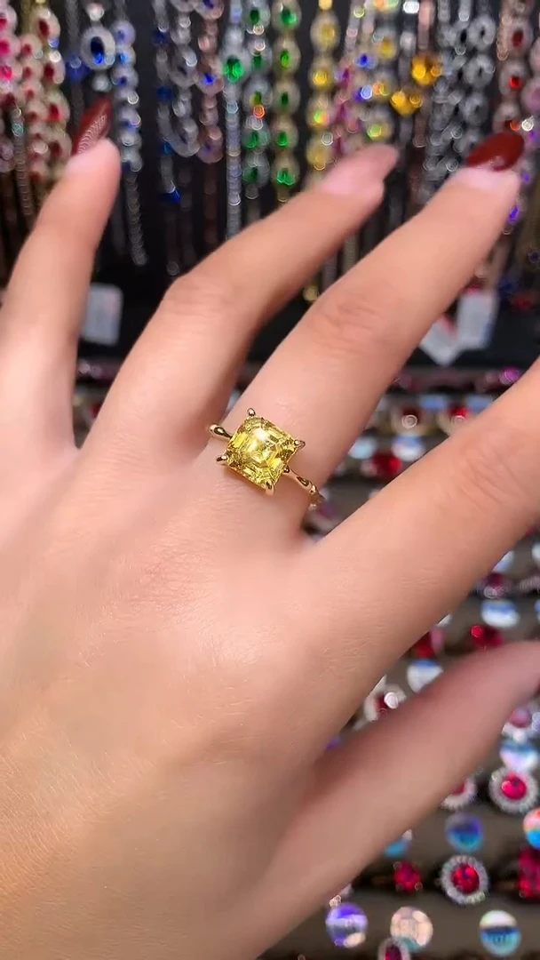 【闪购商品】水晶戒指银S925镶嵌金