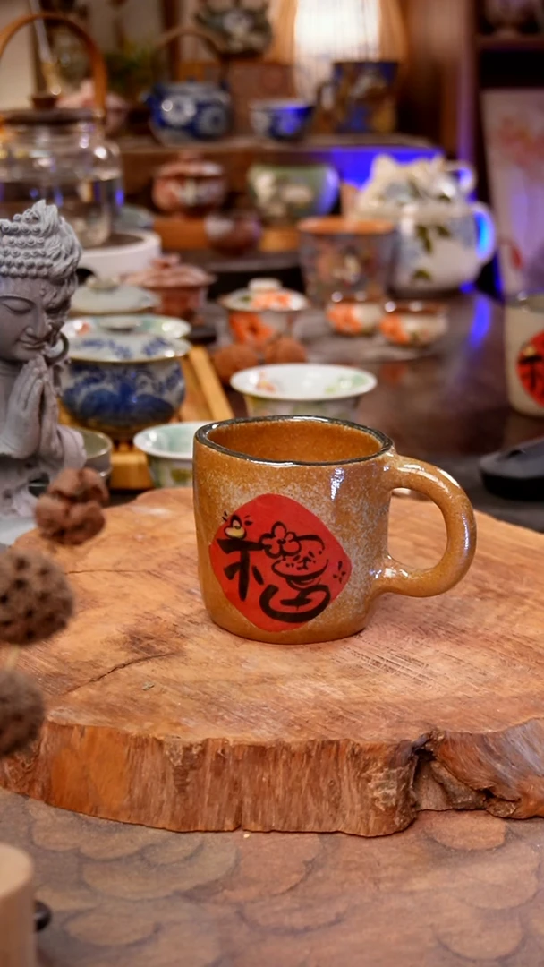 杯蛇景德镇手工彩绘