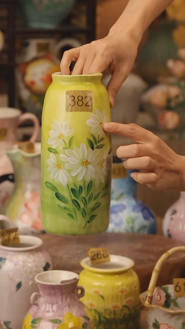 陶瓷382景德镇设计师手作花器摆件侘寂风