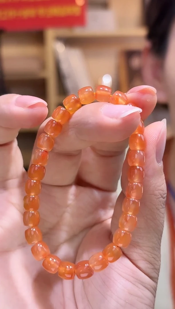 手串未镶嵌南红玛瑙6mm保山冰红直切手串单圈多样性发一