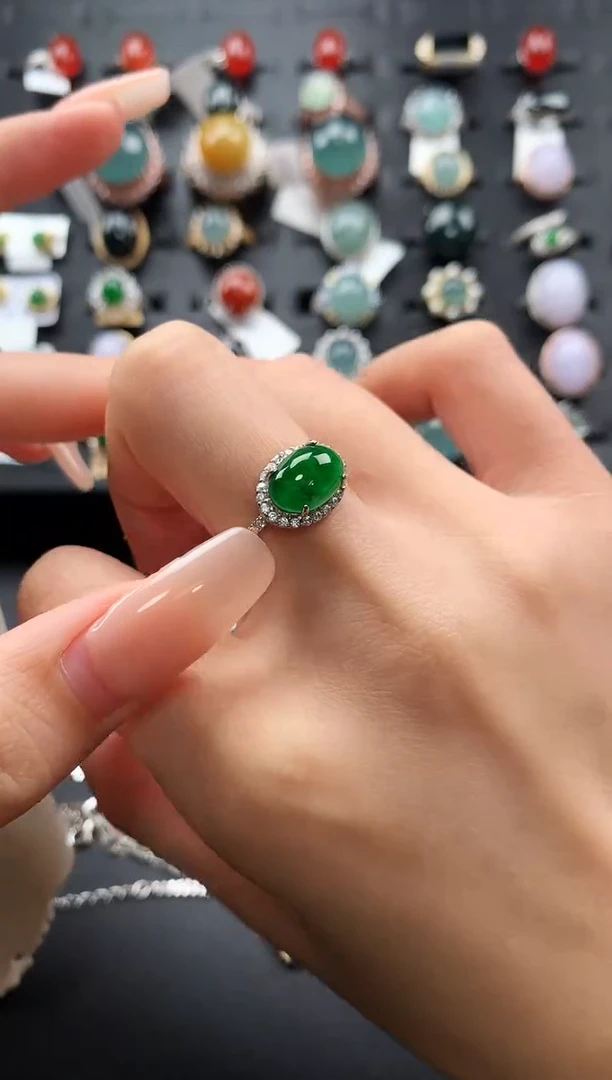 【闪购商品】翡翠戒指银S925镶嵌6456654