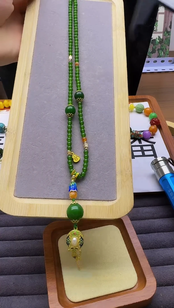 和田玉14K金镶嵌颈饰X88