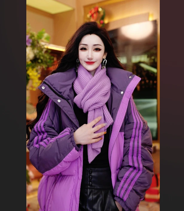 秋冬女时尚羊毛围巾双面百搭长款加厚保暖冬季251Q241
