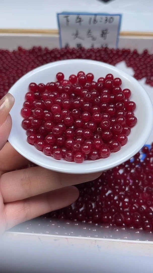 未镶嵌散珠碧玺E578 鸽血红碧玺6mm30个6.8元