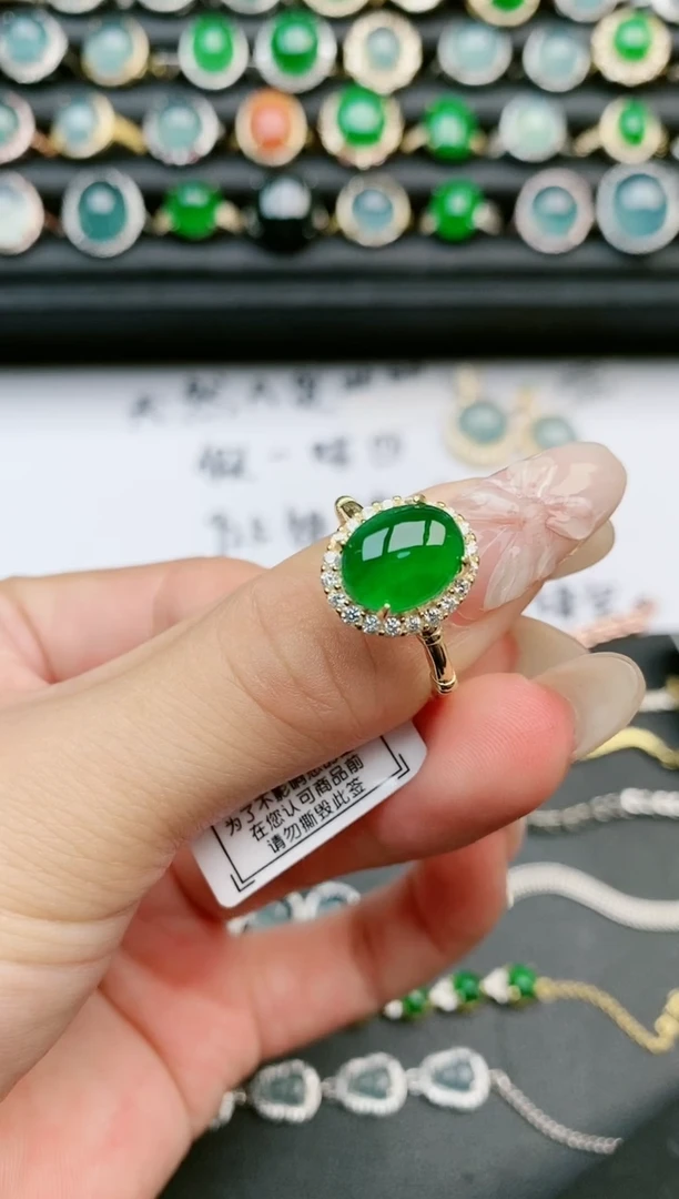 翡翠戒指银S925镶嵌11111111