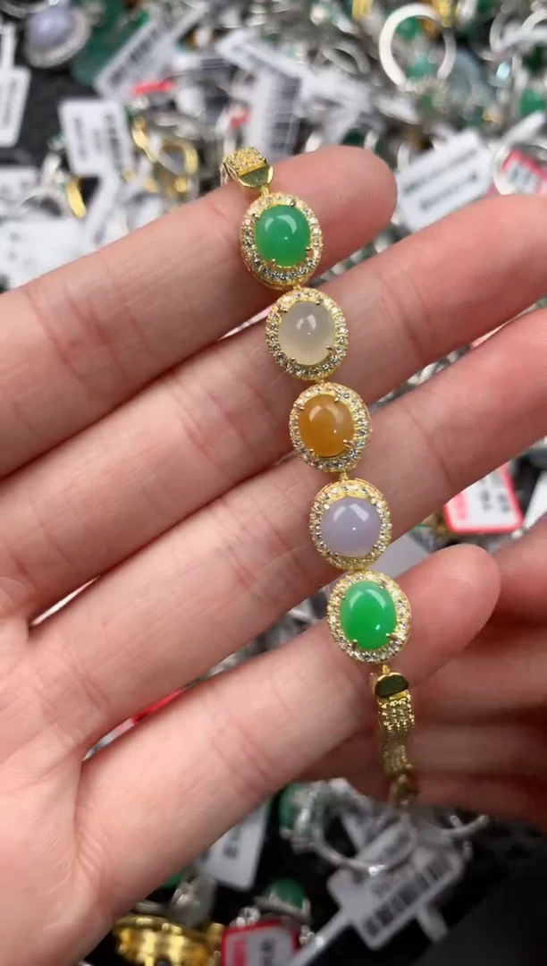 银S925镶嵌戒指翡翠555---4