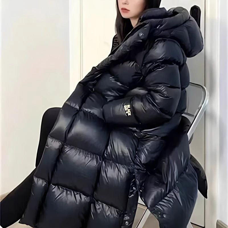 【羽绒服黑色+现货+运费补贴】【长款】男女同款经典百搭时尚羽绒服