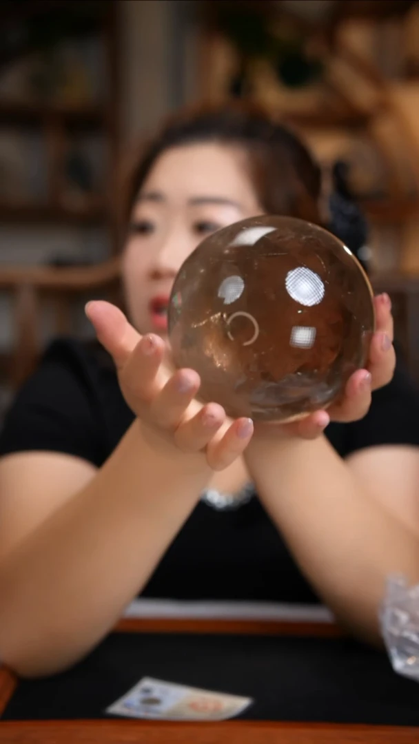 水晶珠宝半成品未镶嵌茶水晶球D635