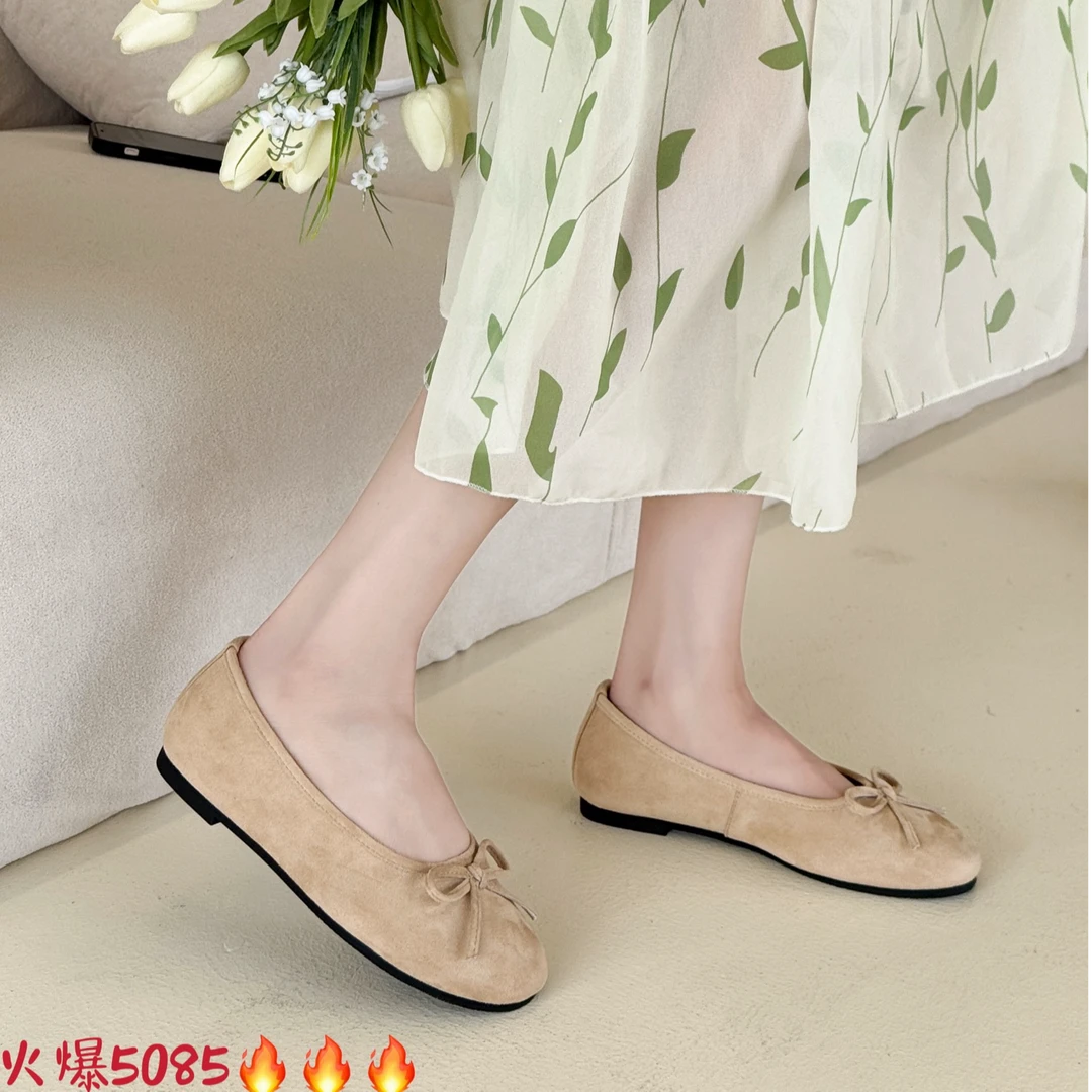 【断码清仓】法式蝴蝶结浅口单鞋2025新款平底仙女瓢鞋 LMFQ 5085