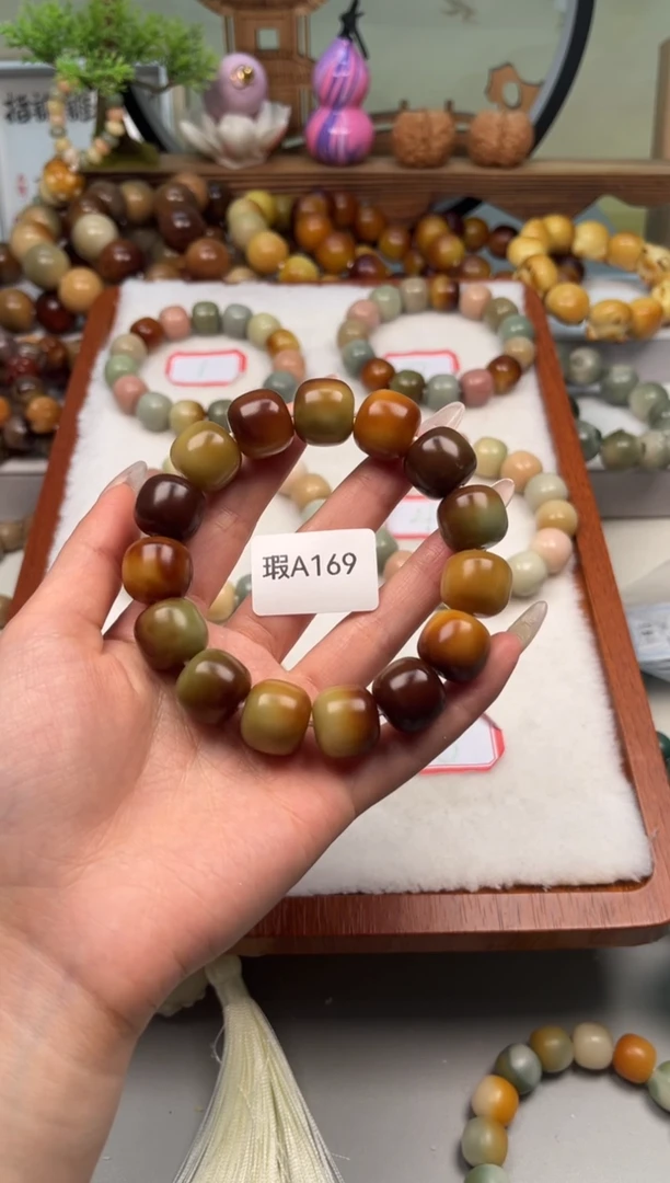 【闪购商品】菩提根/象牙果手串瑕A169桶珠16mm一串