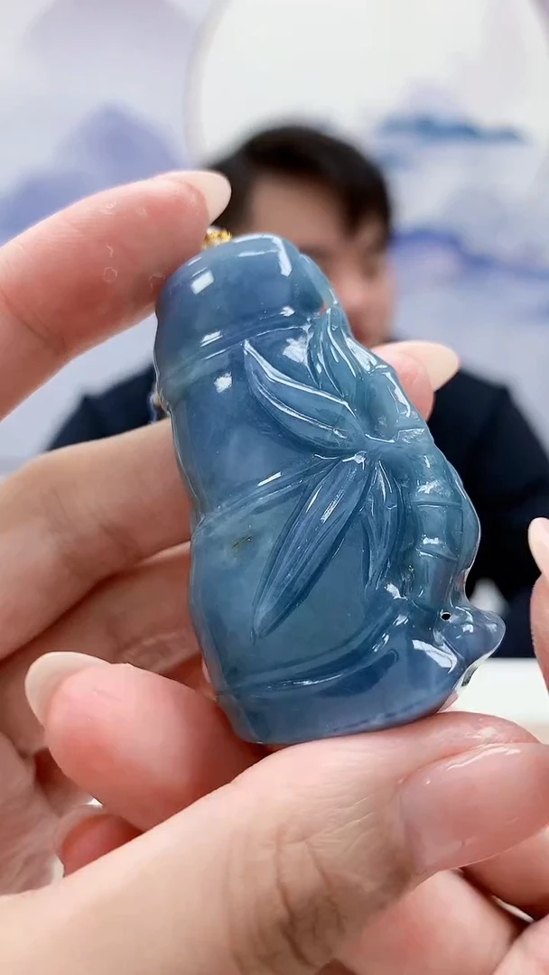 未镶嵌定制翡翠5060MM-毛货挂件66