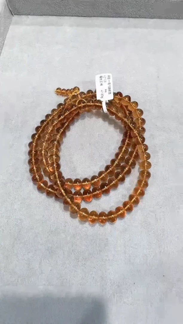 手链琥珀未镶嵌依*抚顺琥珀    净水9M