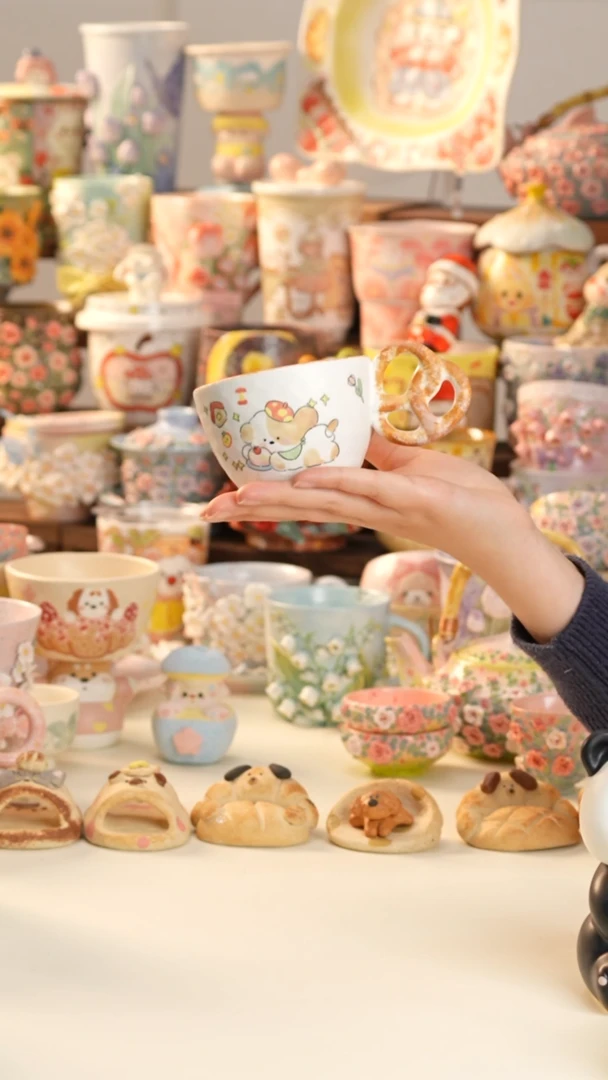 摆件陶微瑕no退no换景德镇釉下彩手绘设计师款陶瓷