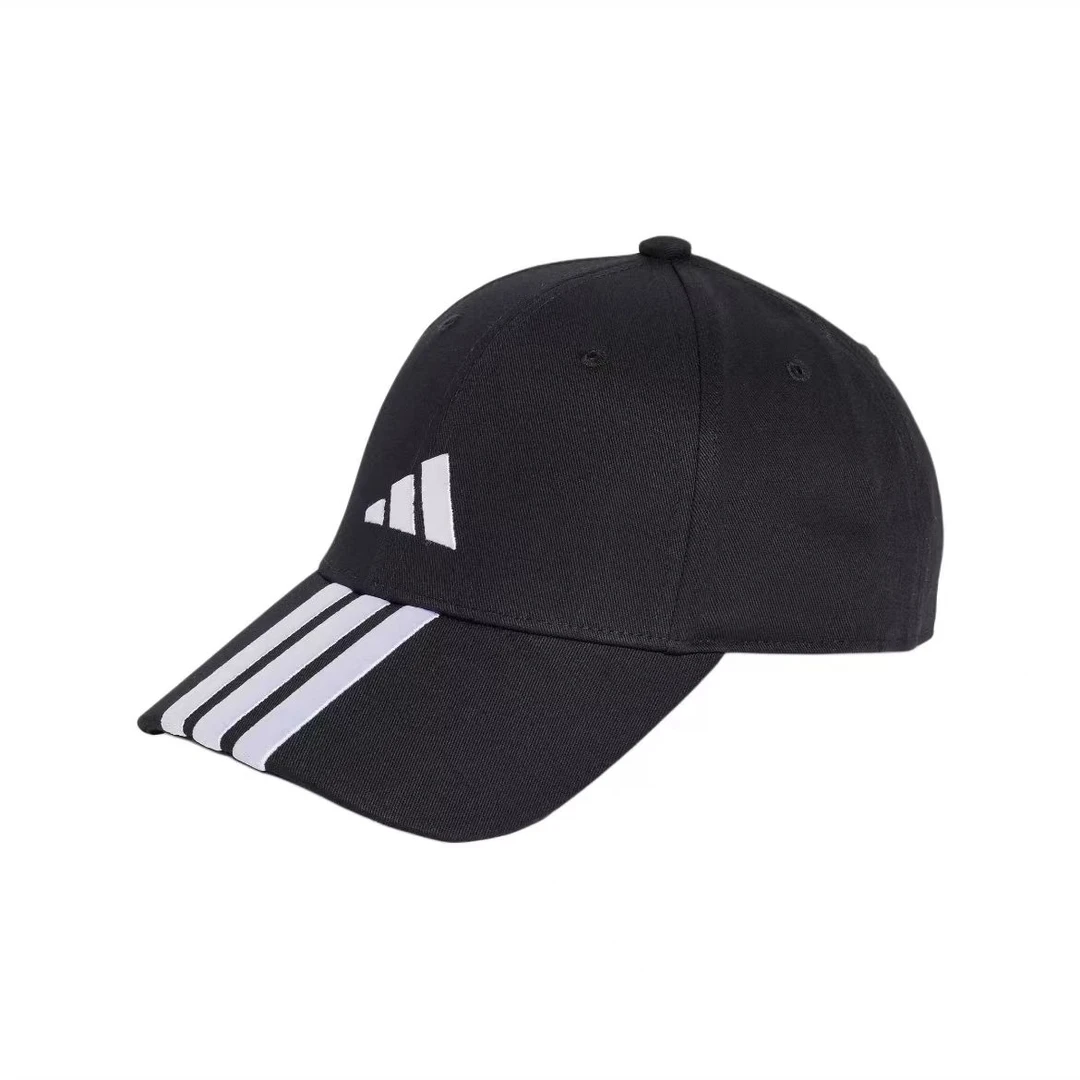 adidas/阿迪达斯徽标设计再生材料混纺鸭舌帽 男女同款黑色JG1072