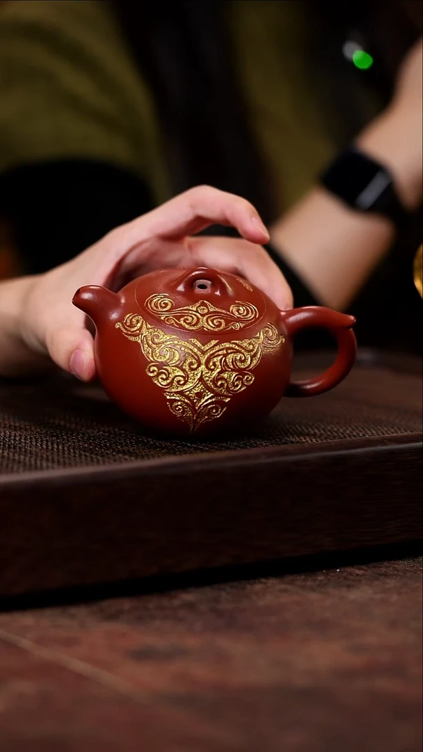 宜兴紫砂大红泥福缘