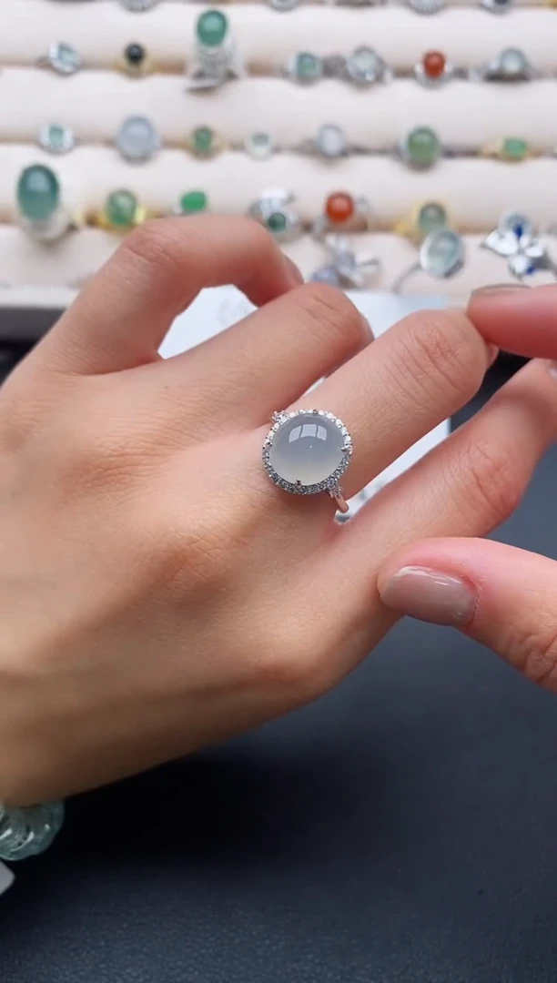 银S925镶嵌戒指翡翠333333333+1